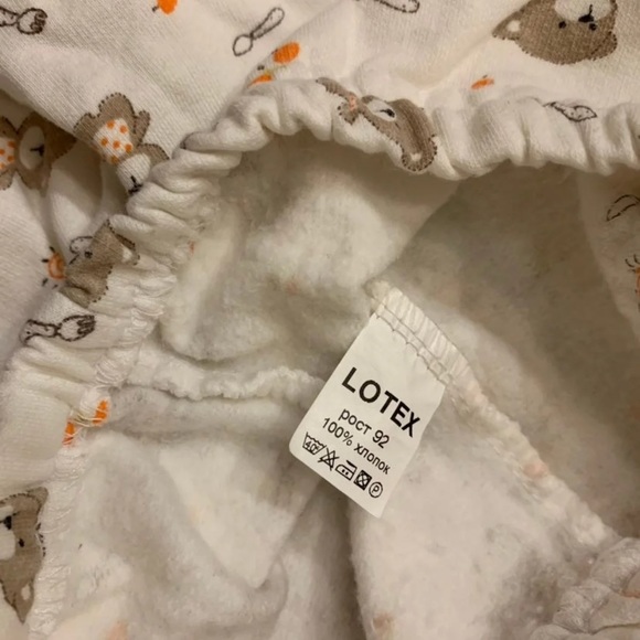 Kids warm cotton pajamas sets, blue/beige, 24m - Picture 6 of 6